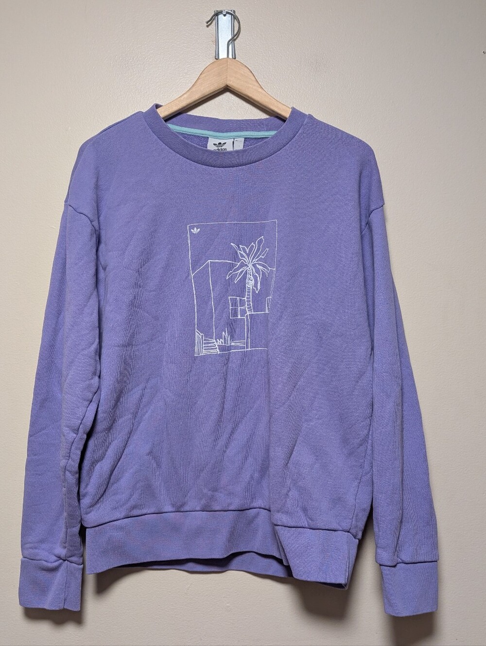 Adidas Originals Men’s Purple Graphic Crewneck Sweatshirt Size S